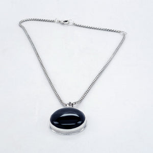 Blue Tigers Eye Pendant with Chain