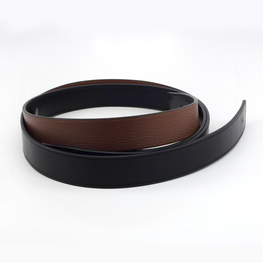 H. Perle Reversible Strap  - 32mm - Black  / Cocoa